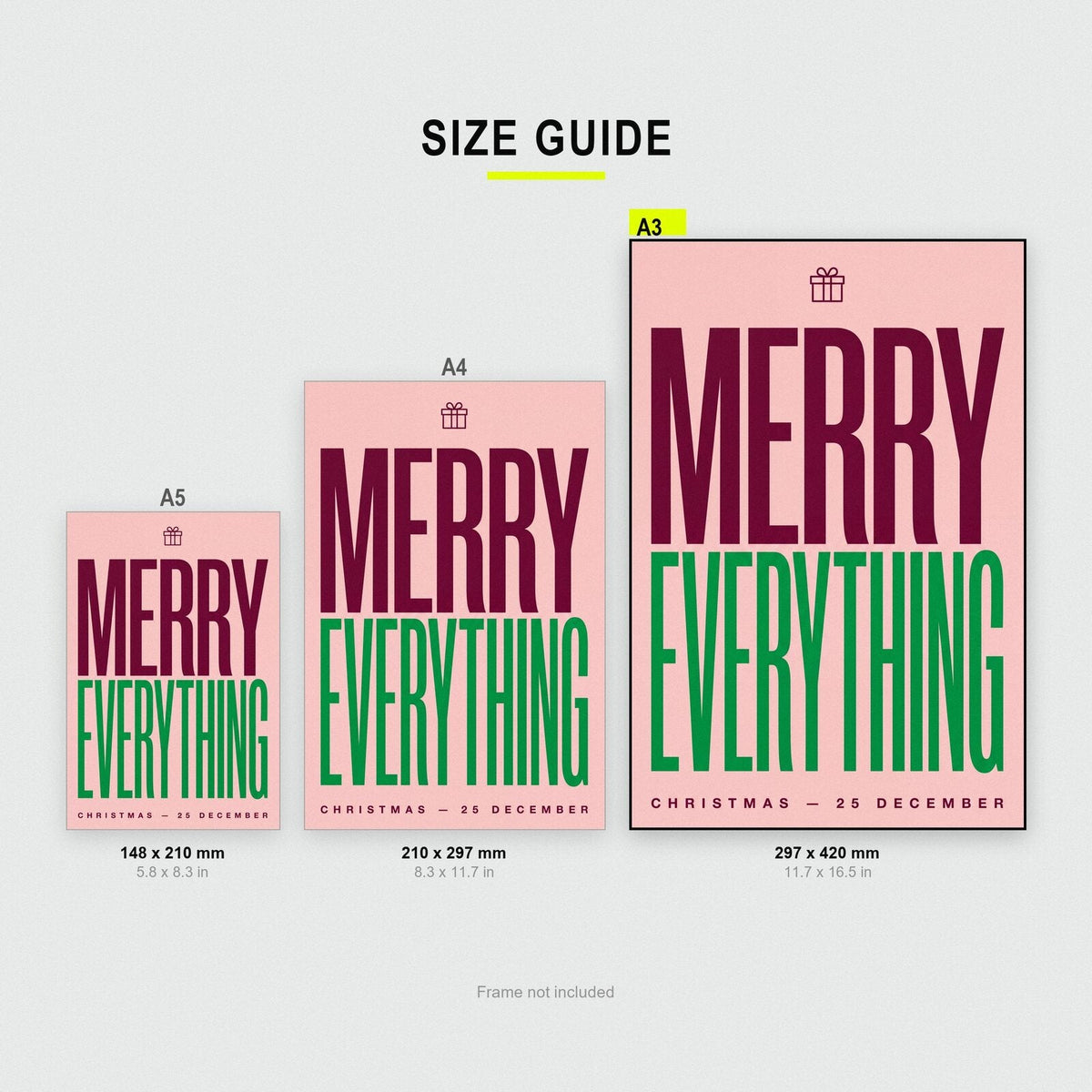 Merry Everything Christmas Typography Art Print