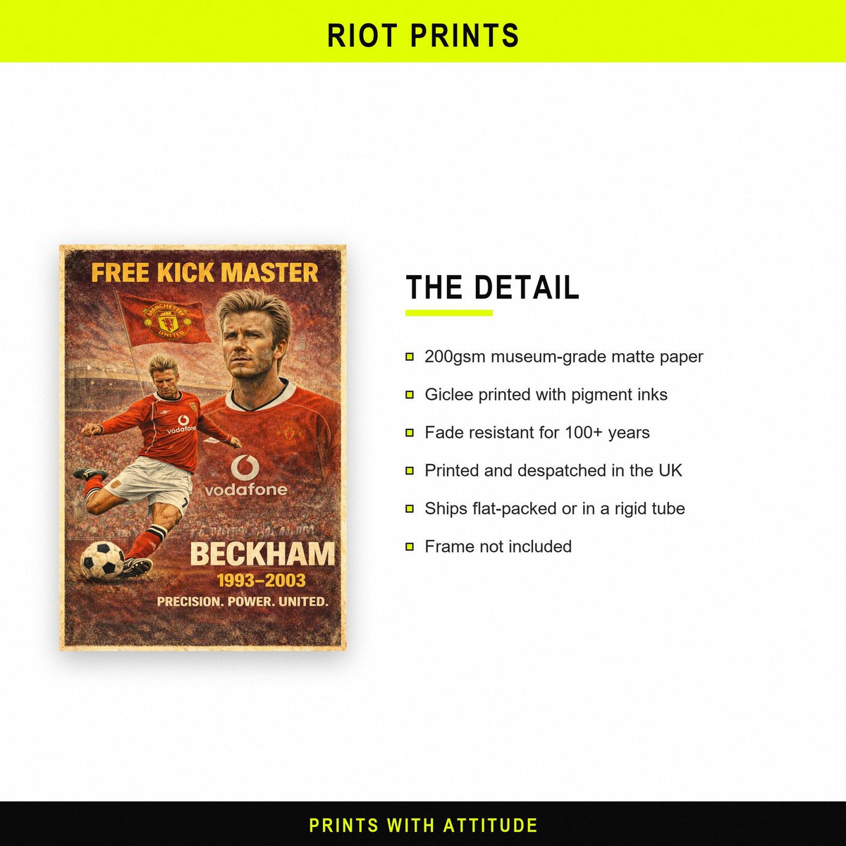 David Beckham Poster paper and printing specification