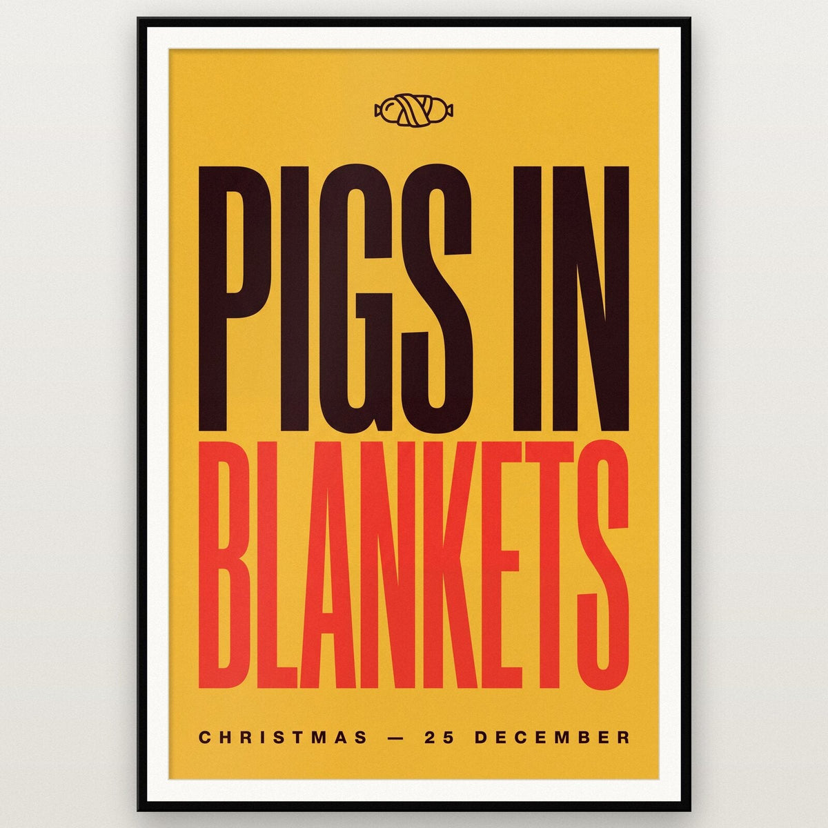 Pigs In Blankets Christmas Typography Art Print
