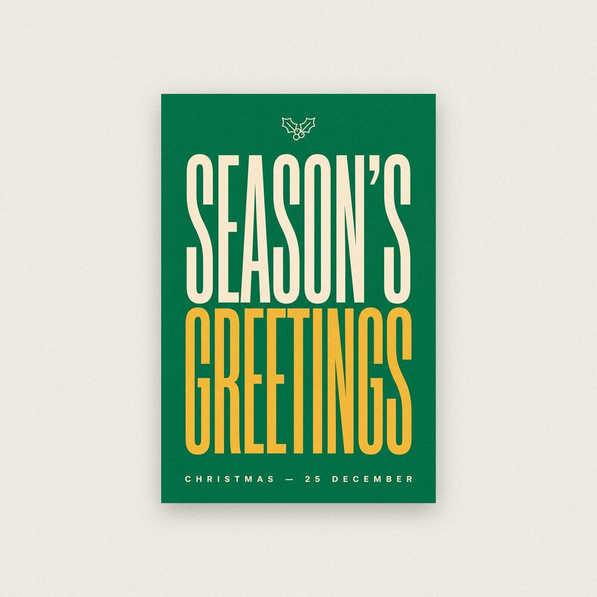 Seasons Greetings Christmas Typography Art Print