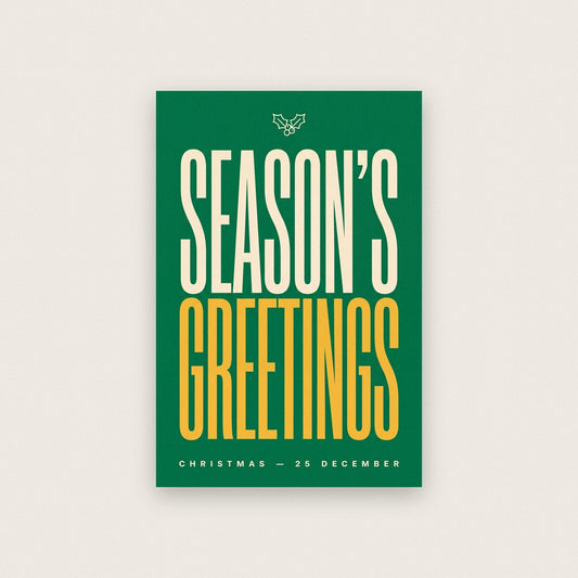 Seasons Greetings Christmas Typography Art Print