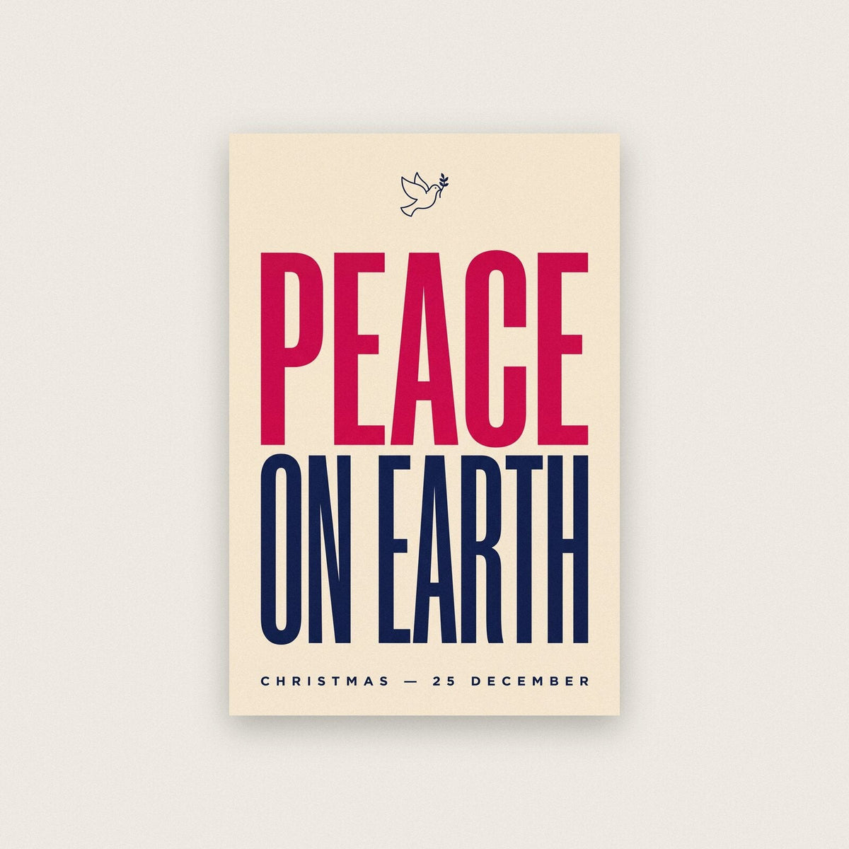 Peace On Earth Christmas Typography Art Print