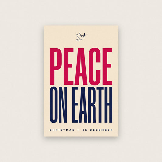 Peace On Earth Christmas Typography Art Print