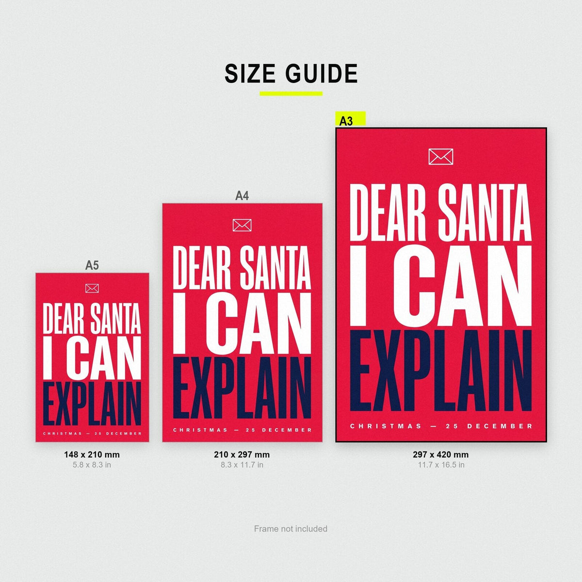Dear Santa I Can Explain Christmas Typography Art Print