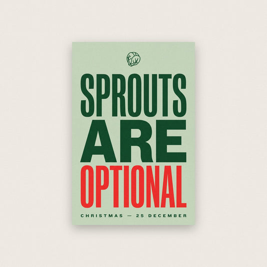 Sprouts Are Optional Christmas Typography Art Print