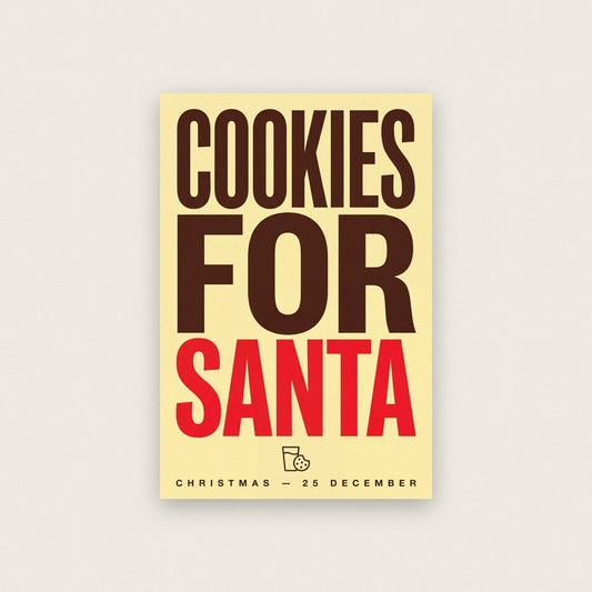Cookies For Santa Christmas Typography Art Print
