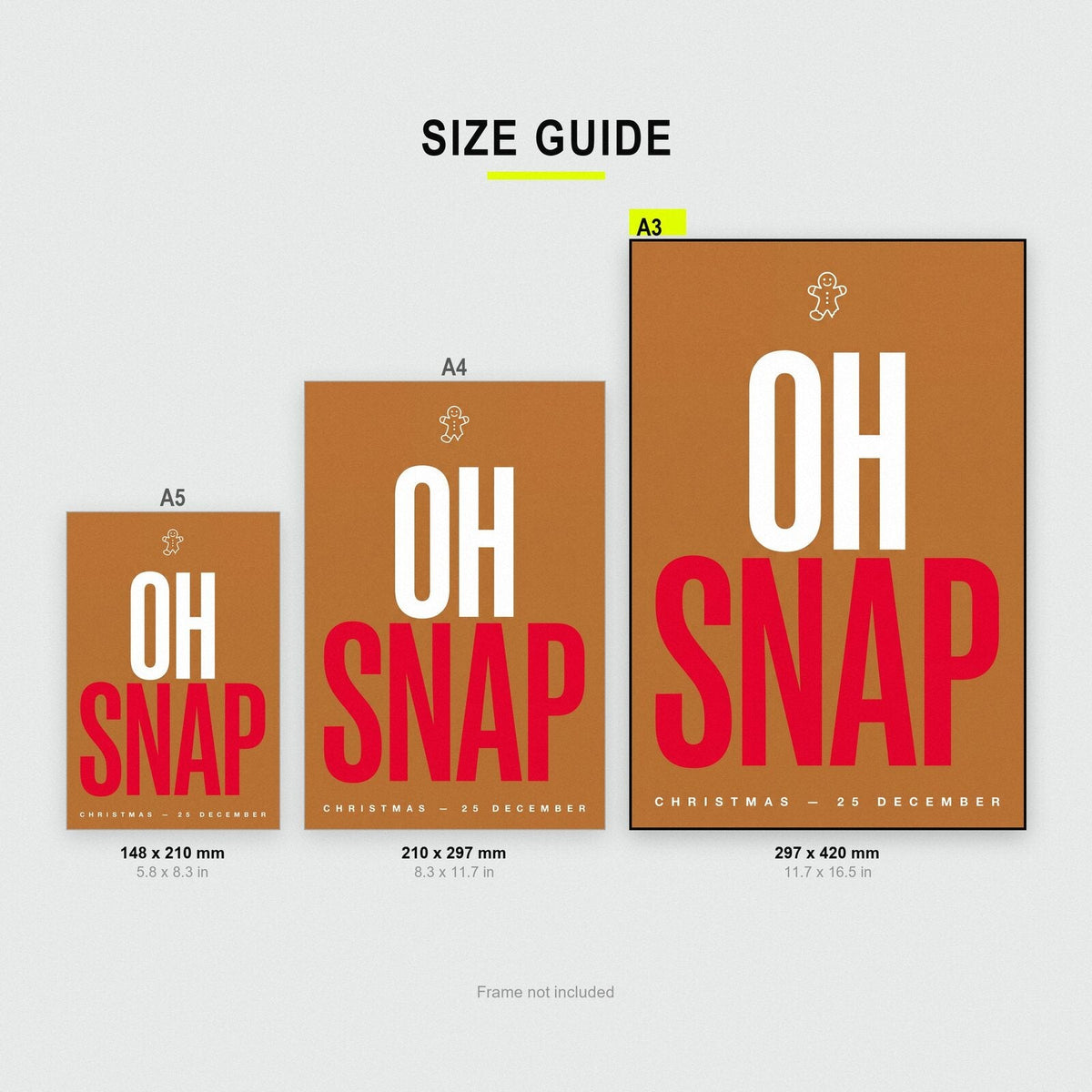 Oh Snap Christmas Typography Art Print