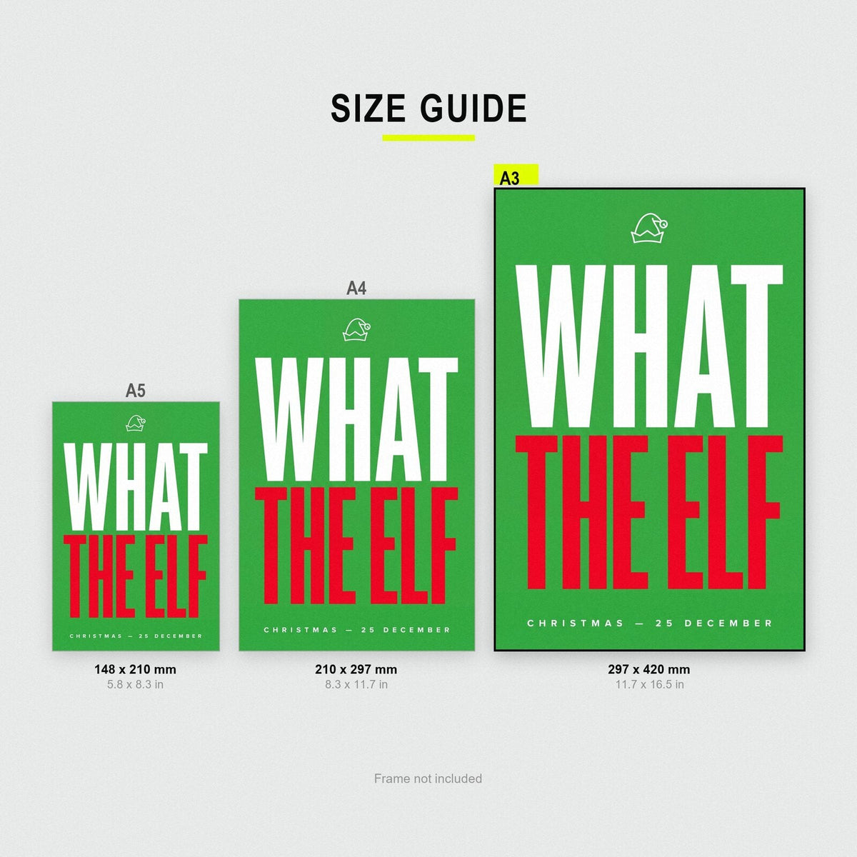 What The Elf Christmas Typography Art Print