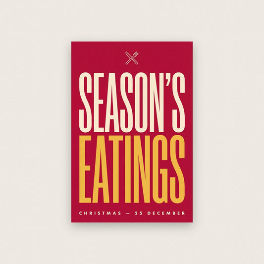 Seasons Eatings Christmas Typography Art Print