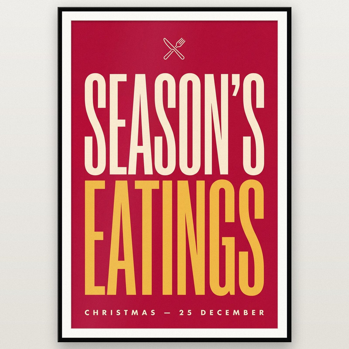 Seasons Eatings Christmas Typography Art Print