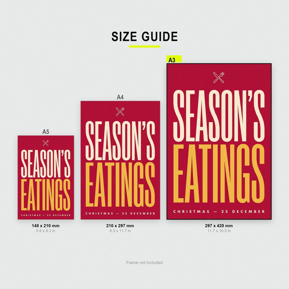 Seasons Eatings Christmas Typography Art Print