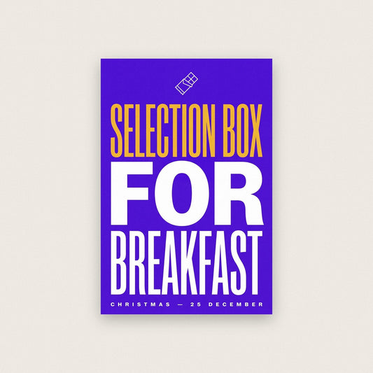 Selection Box For Breakfast Christmas Typography Art Print