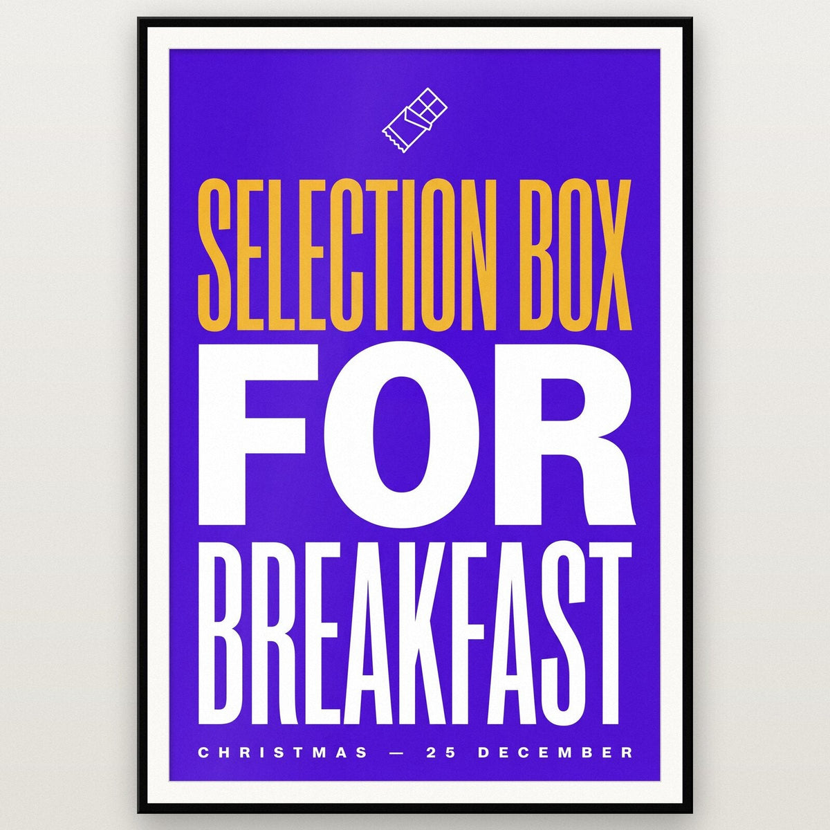 Selection Box For Breakfast Christmas Typography Art Print
