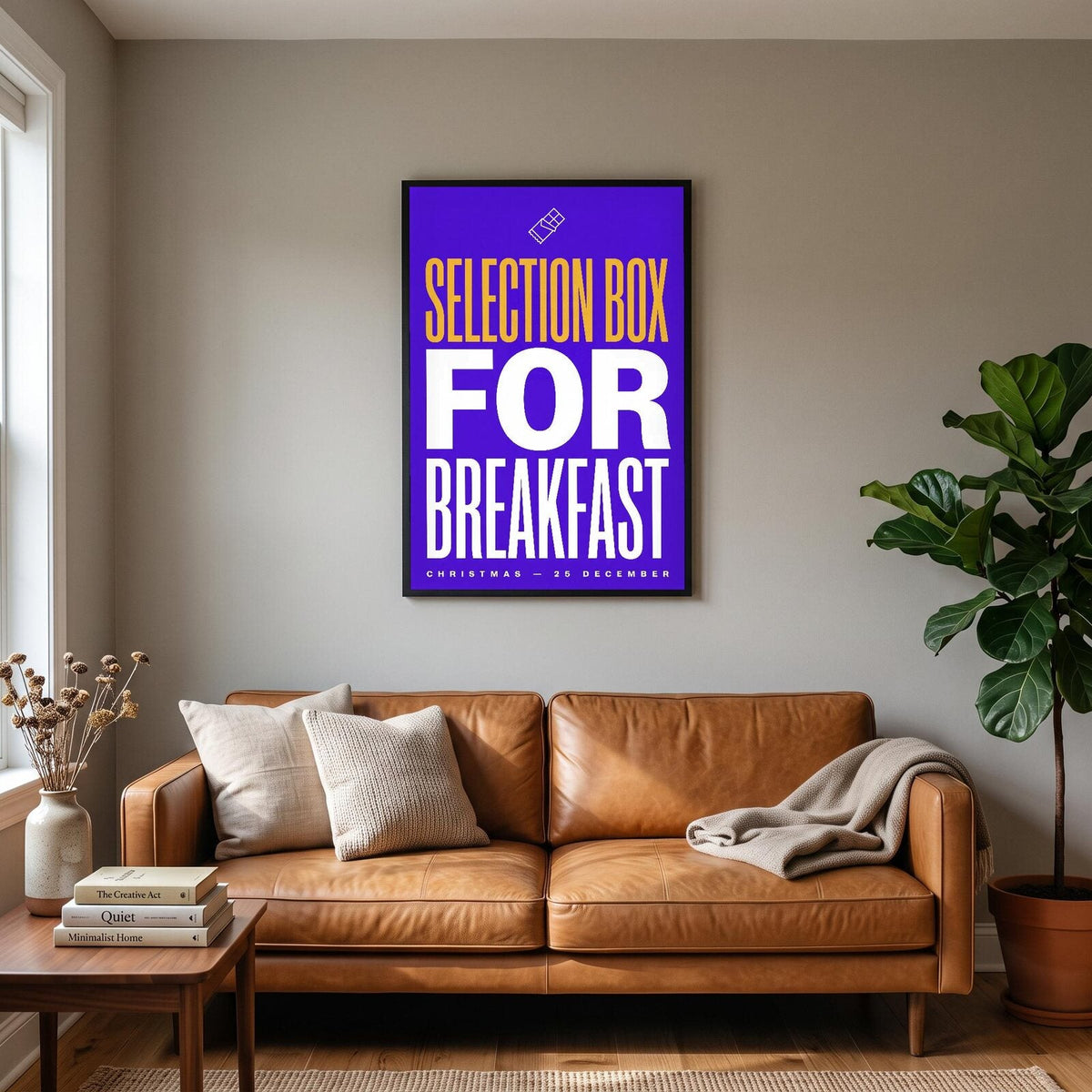 Selection Box For Breakfast Christmas Typography Art Print