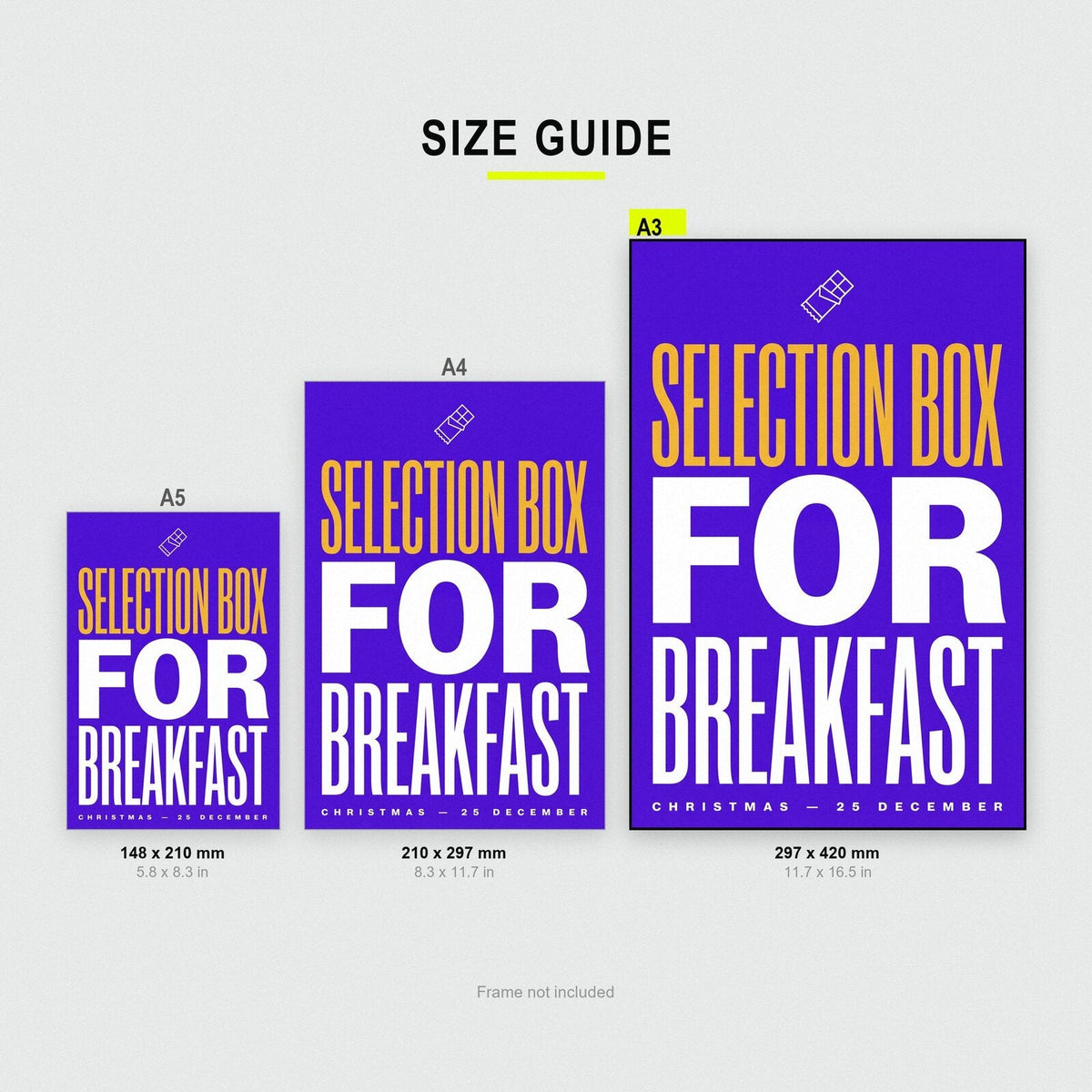 Selection Box For Breakfast Christmas Typography Art Print