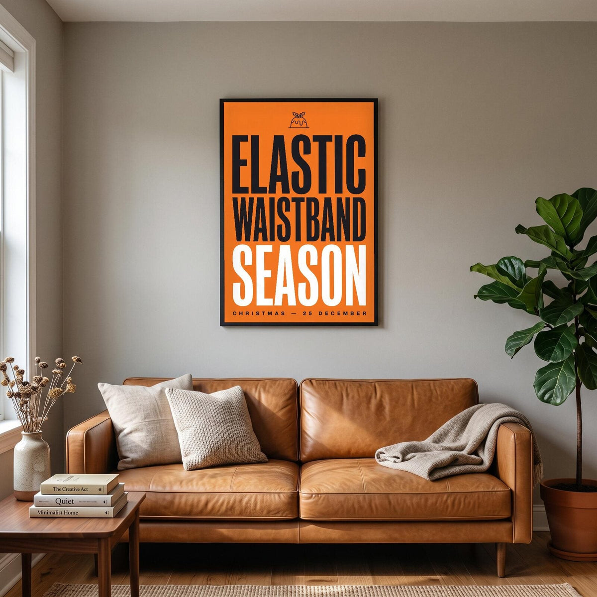 Elastic Waistband Season Christmas Typography Art Print