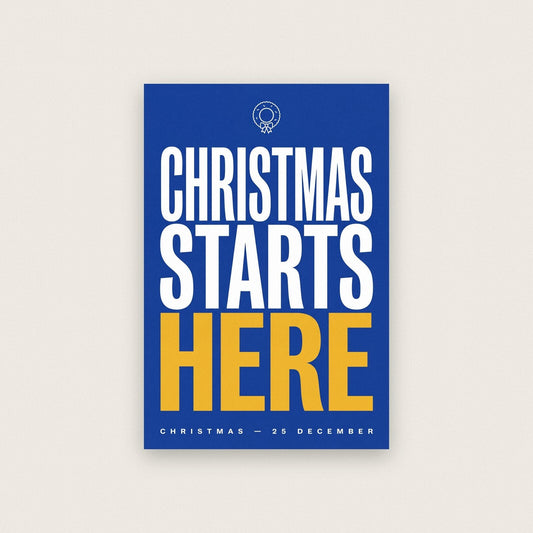 Christmas Starts Here Christmas Typography Art Print