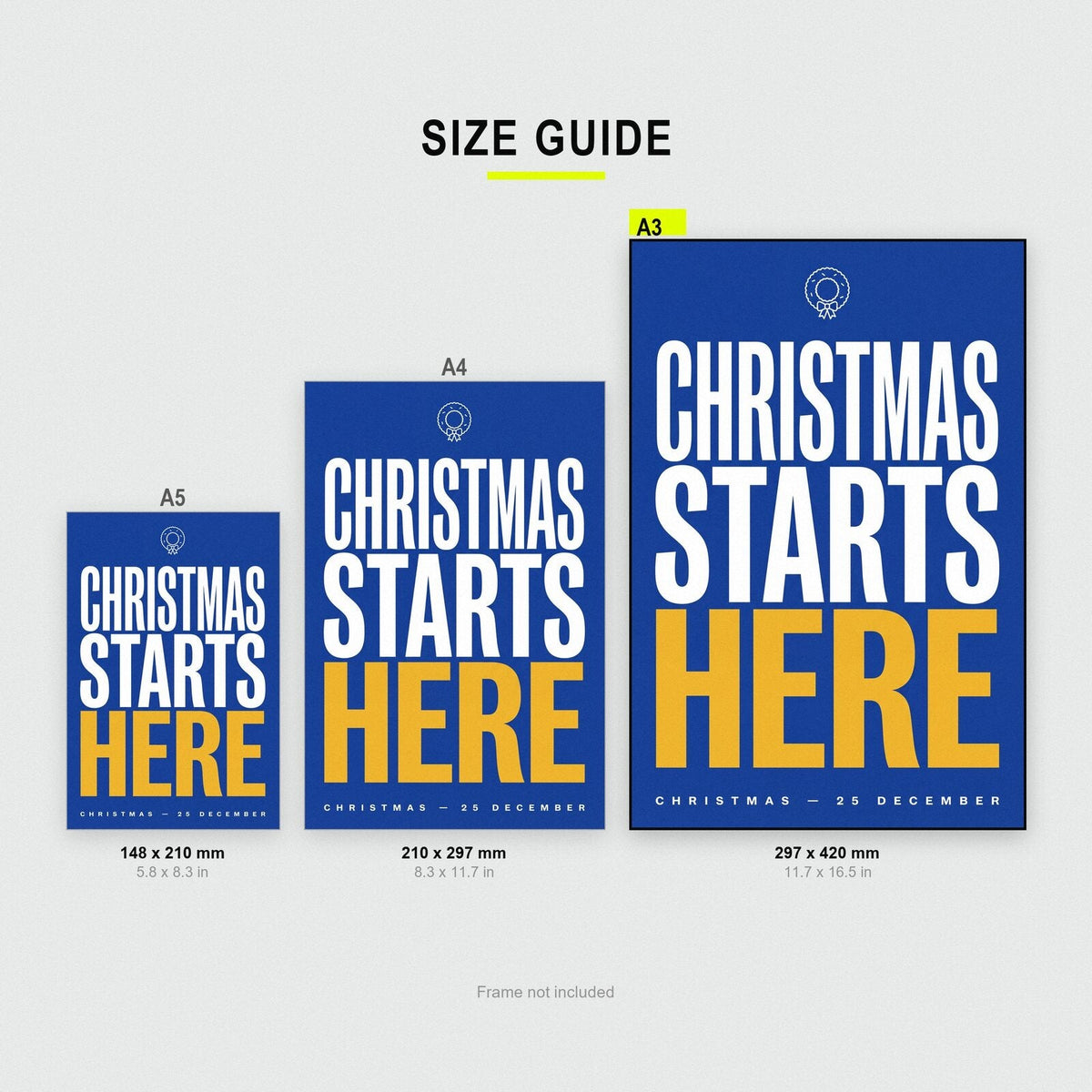 Christmas Starts Here Christmas Typography Art Print