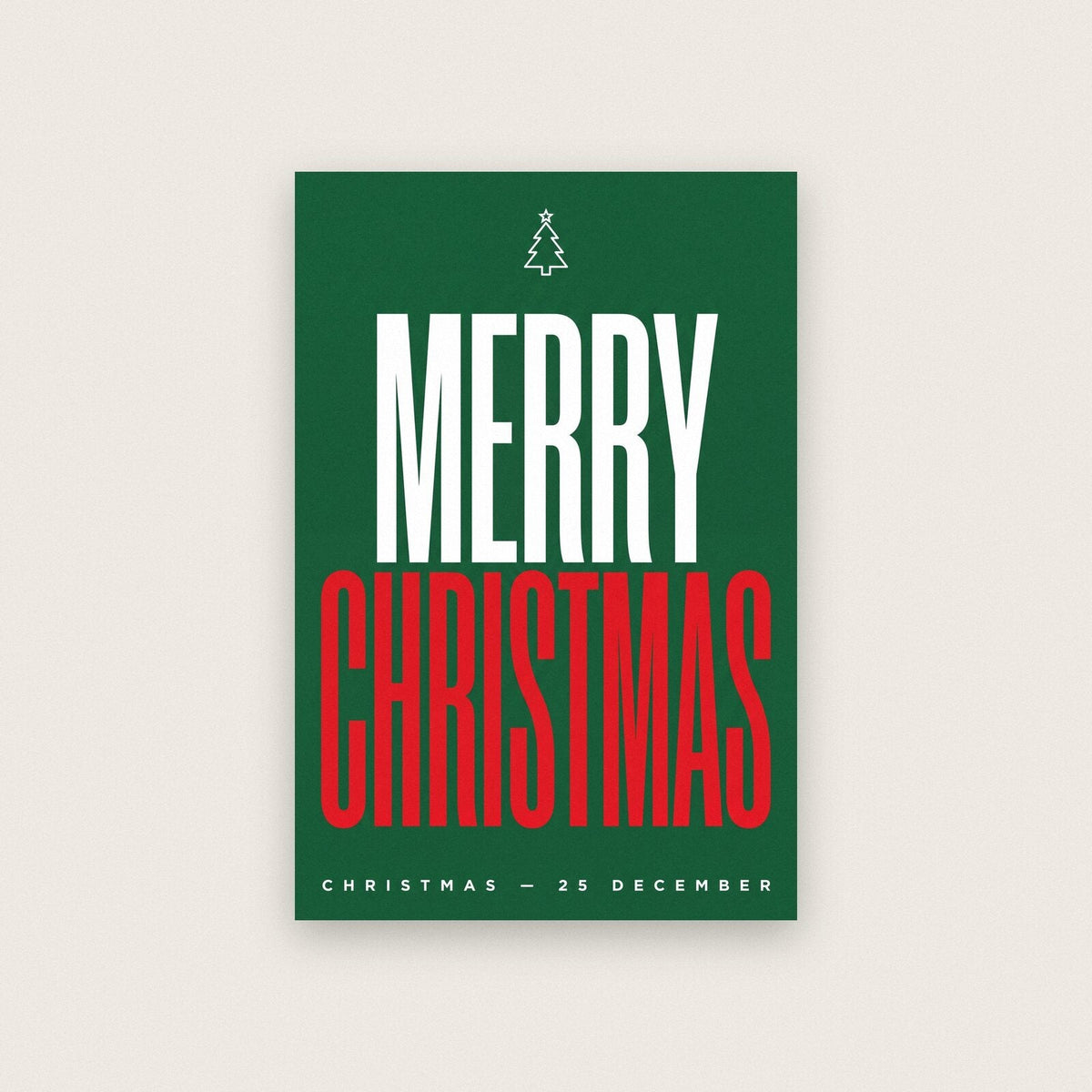 Merry Christmas Christmas Typography Art Print