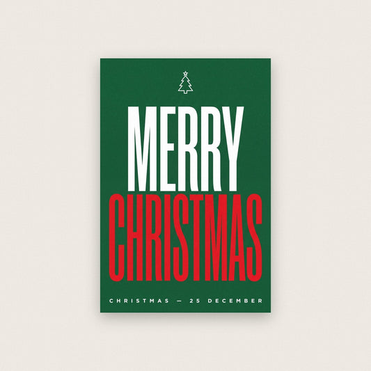 Merry Christmas Christmas Typography Art Print