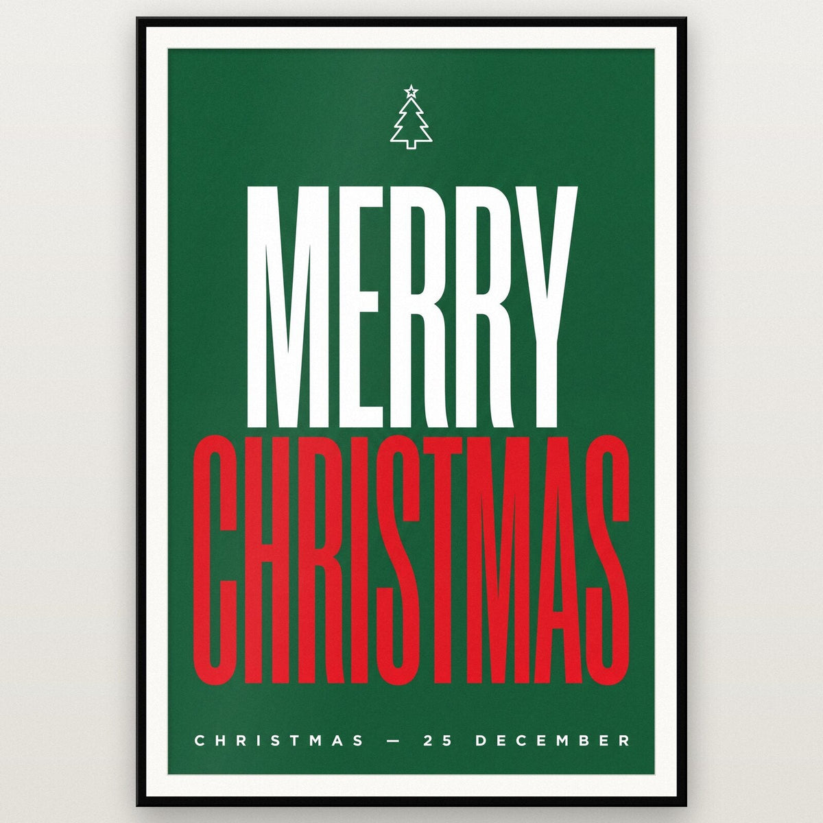 Merry Christmas Christmas Typography Art Print