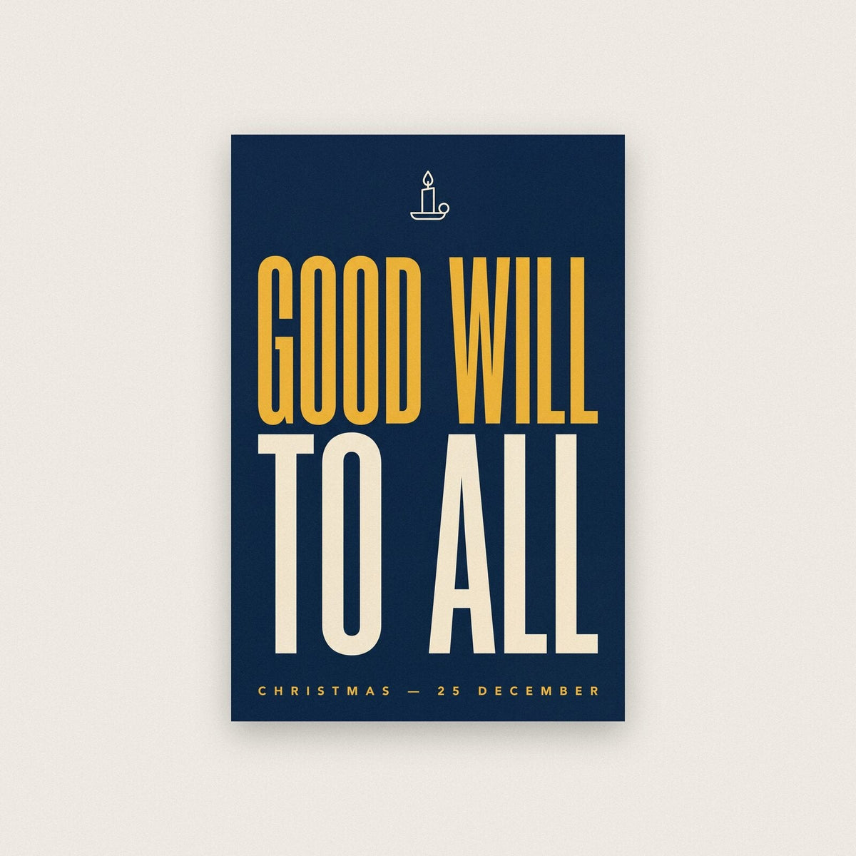 Good Will To All Christmas Typography Art Print