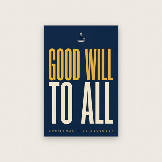 Good Will To All Christmas Typography Art Print