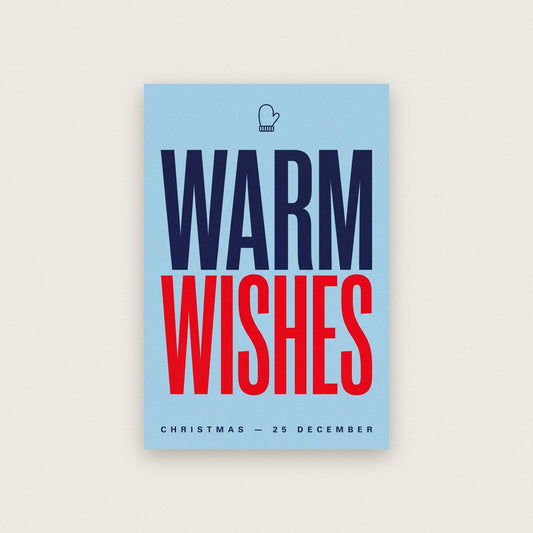 Warm Wishes Christmas Typography Art Print