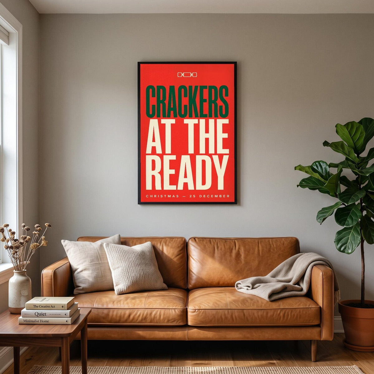 Crackers At The Ready Christmas Typography Art Print