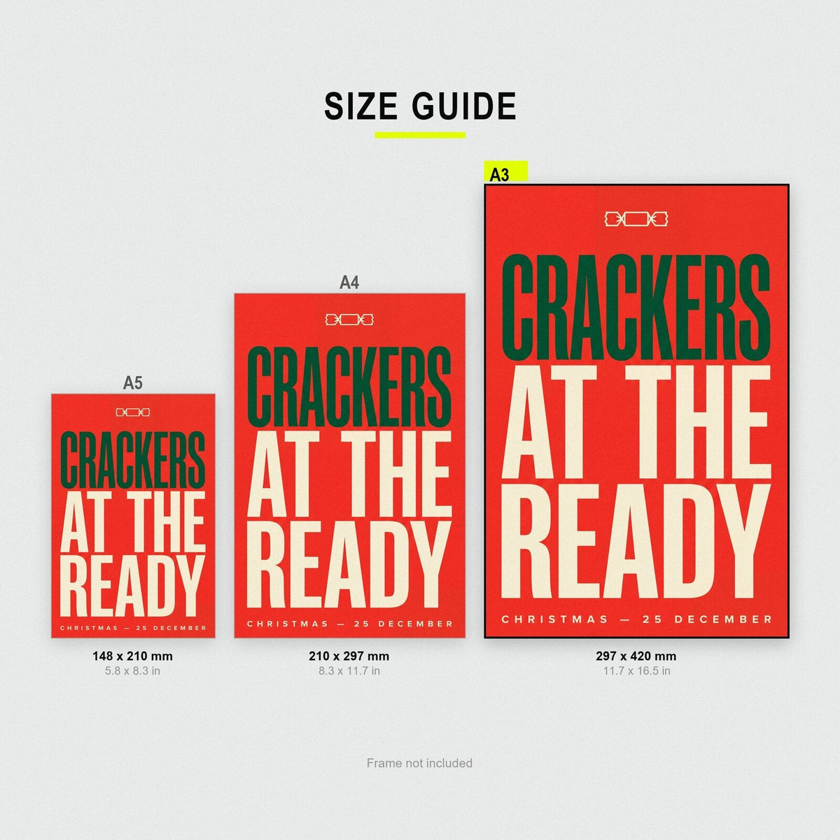 Crackers At The Ready Christmas Typography Art Print