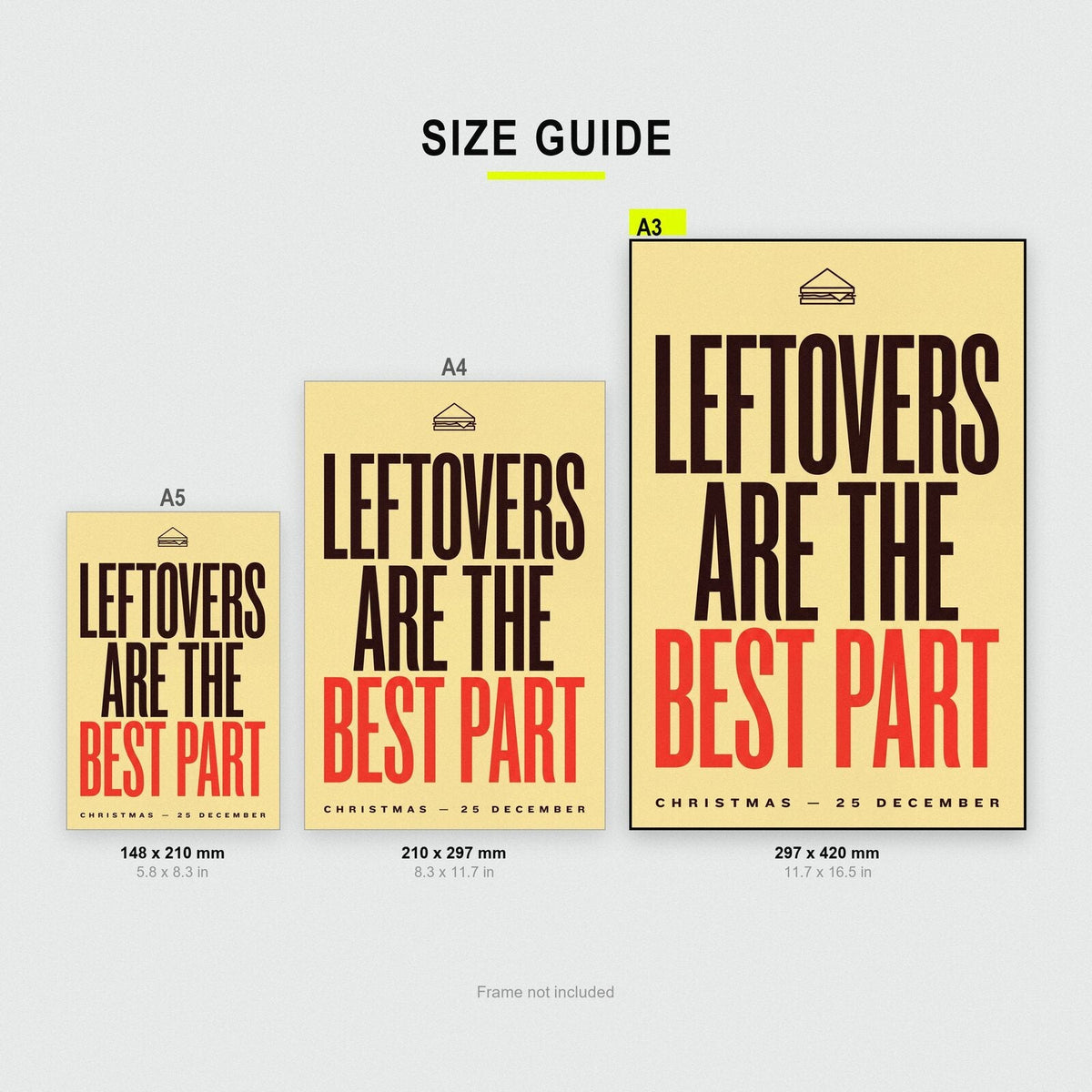 Leftovers Are The Best Part Christmas Typography Art Print