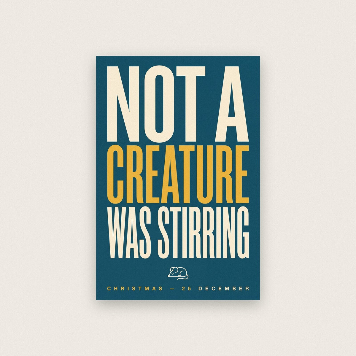 Not A Creature Was Stirring Christmas Typography Art Print