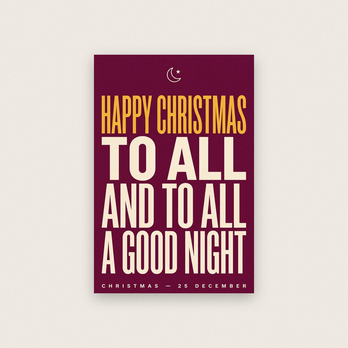 Happy Christmas To All Christmas Typography Art Print