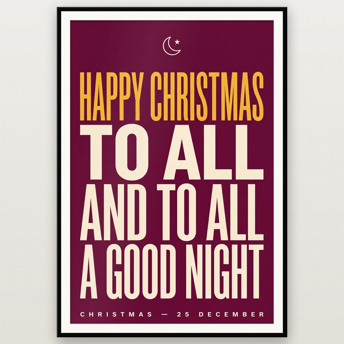 Happy Christmas To All Christmas Typography Art Print