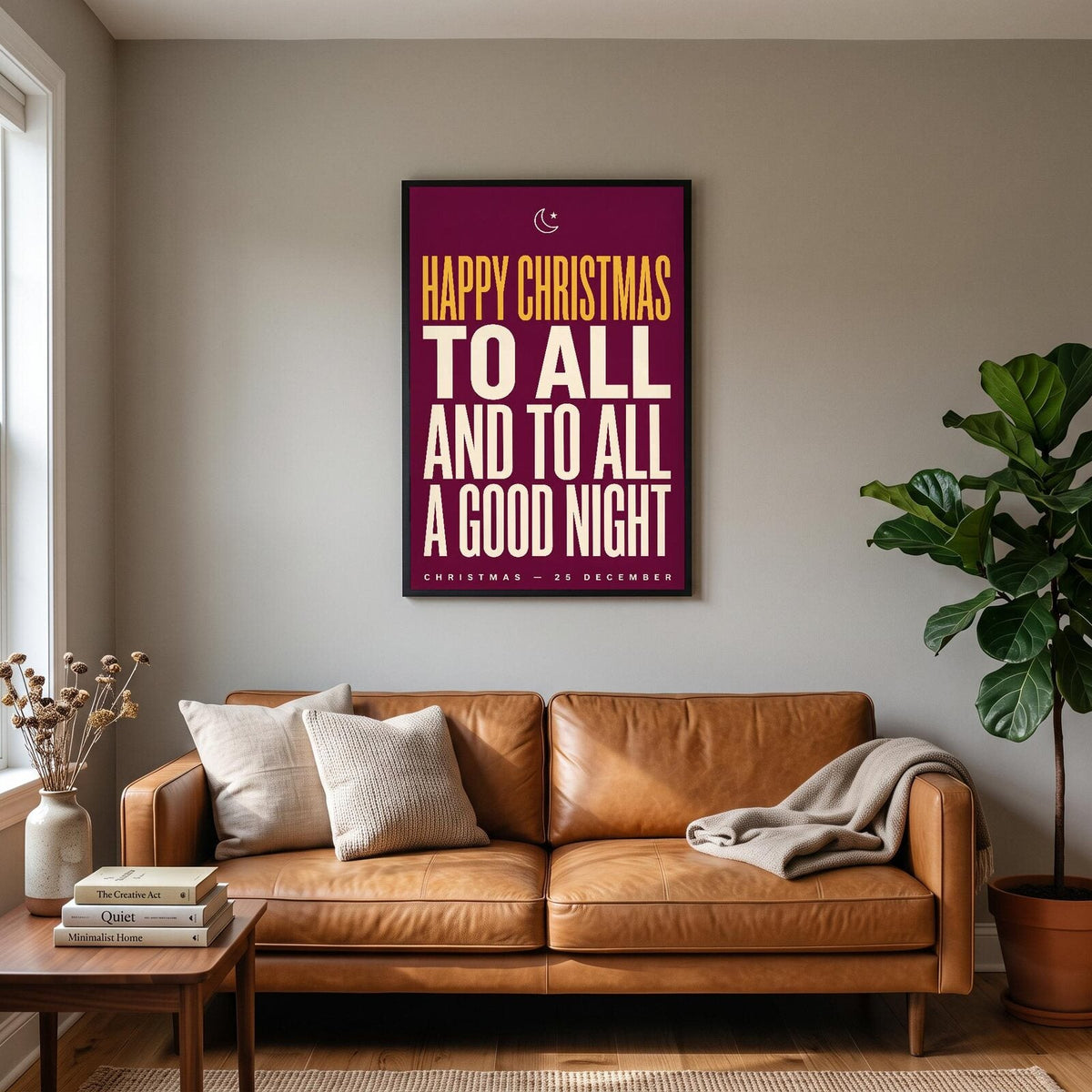 Happy Christmas To All Christmas Typography Art Print