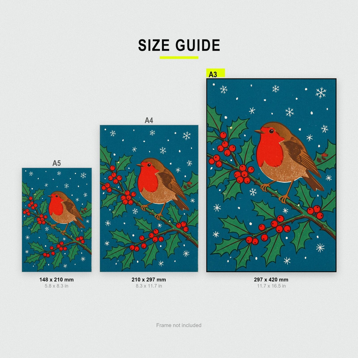 Robin On The Holly Christmas Art Print