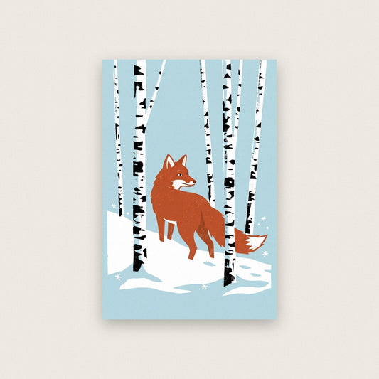 Fox In The Snow Christmas Art Print