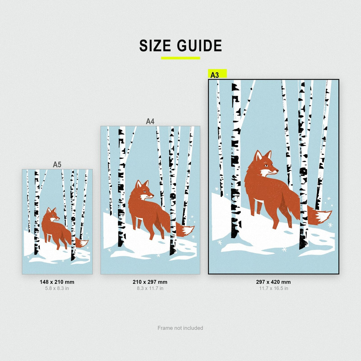 Fox In The Snow Christmas Art Print