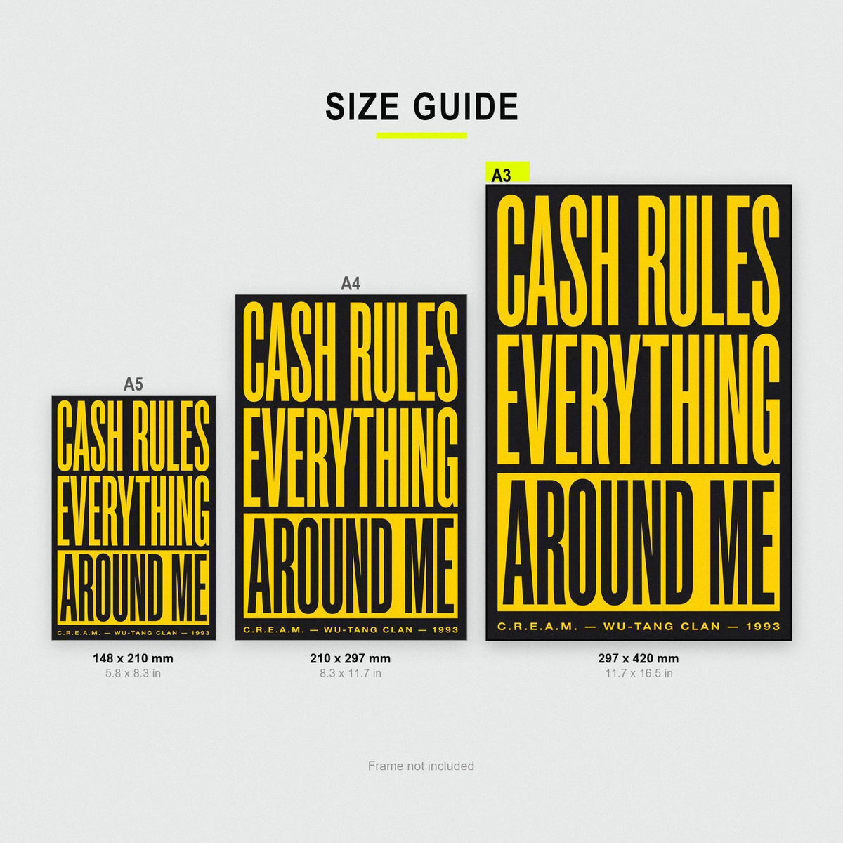 Cash Rules Everything Around Me Lyric Art Print