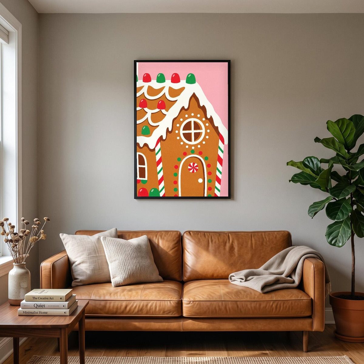 The Gingerbread House Christmas Art Print