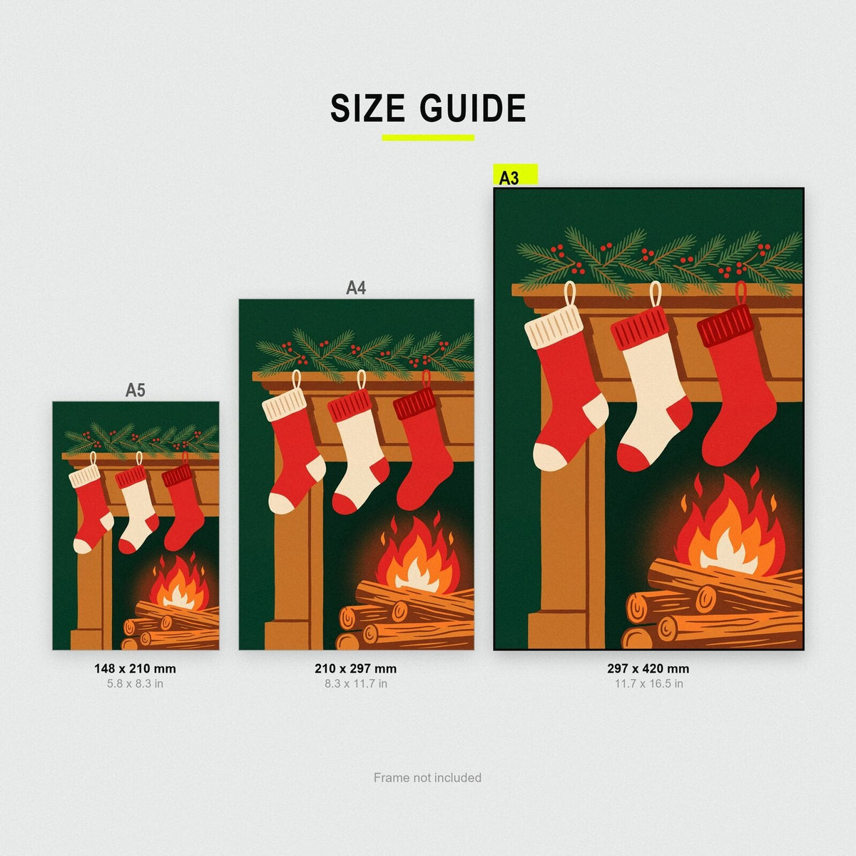 Stockings By The Fire Christmas Art Print