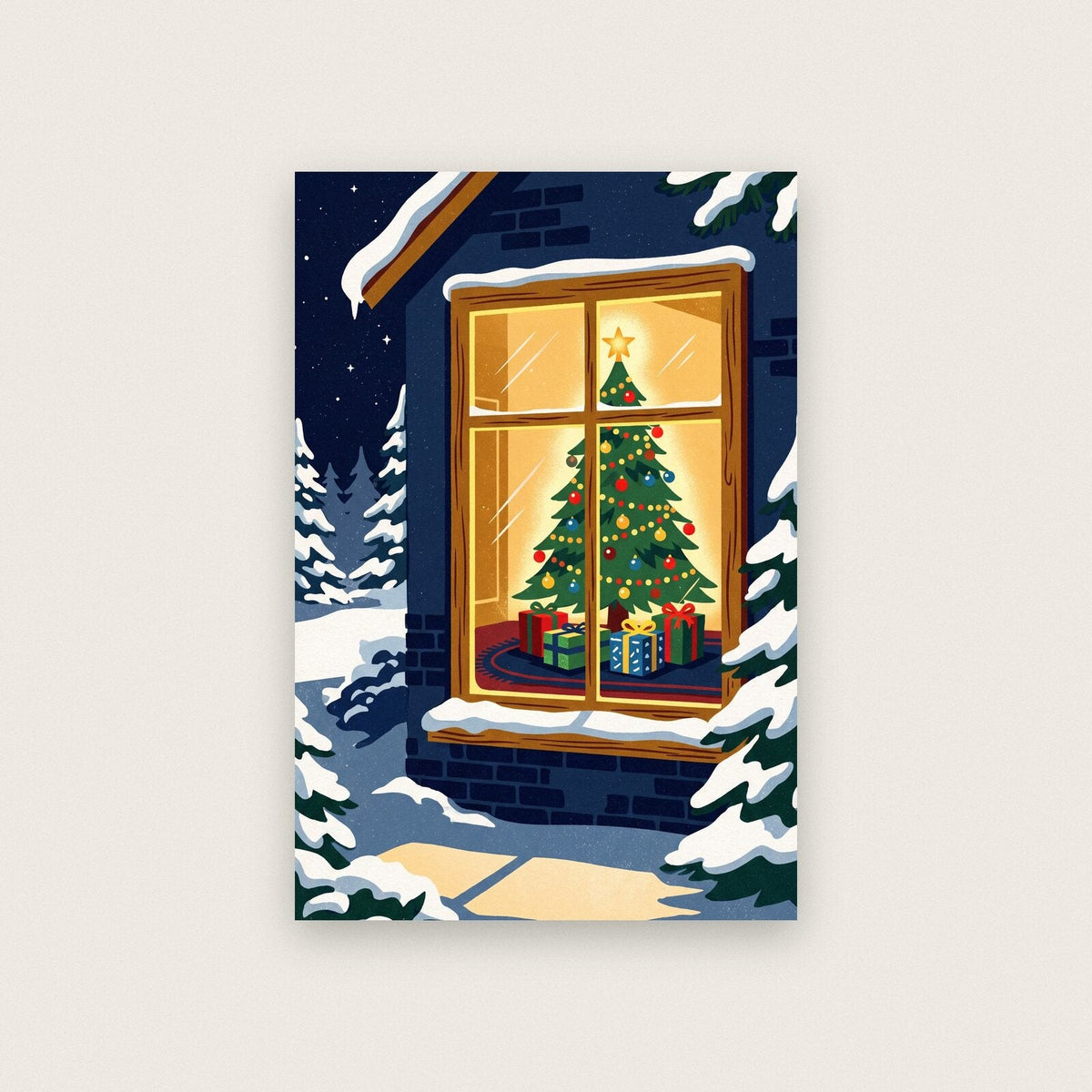 The Tree In The Window Christmas Art Print