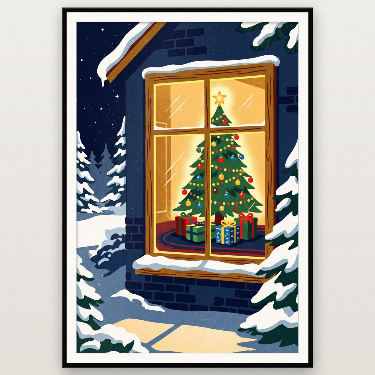 The Tree In The Window Christmas Art Print