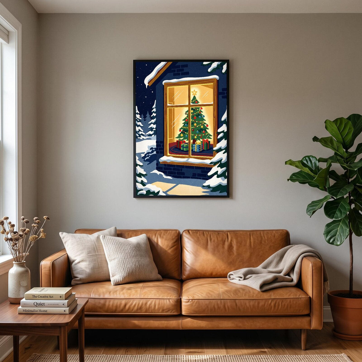 The Tree In The Window Christmas Art Print