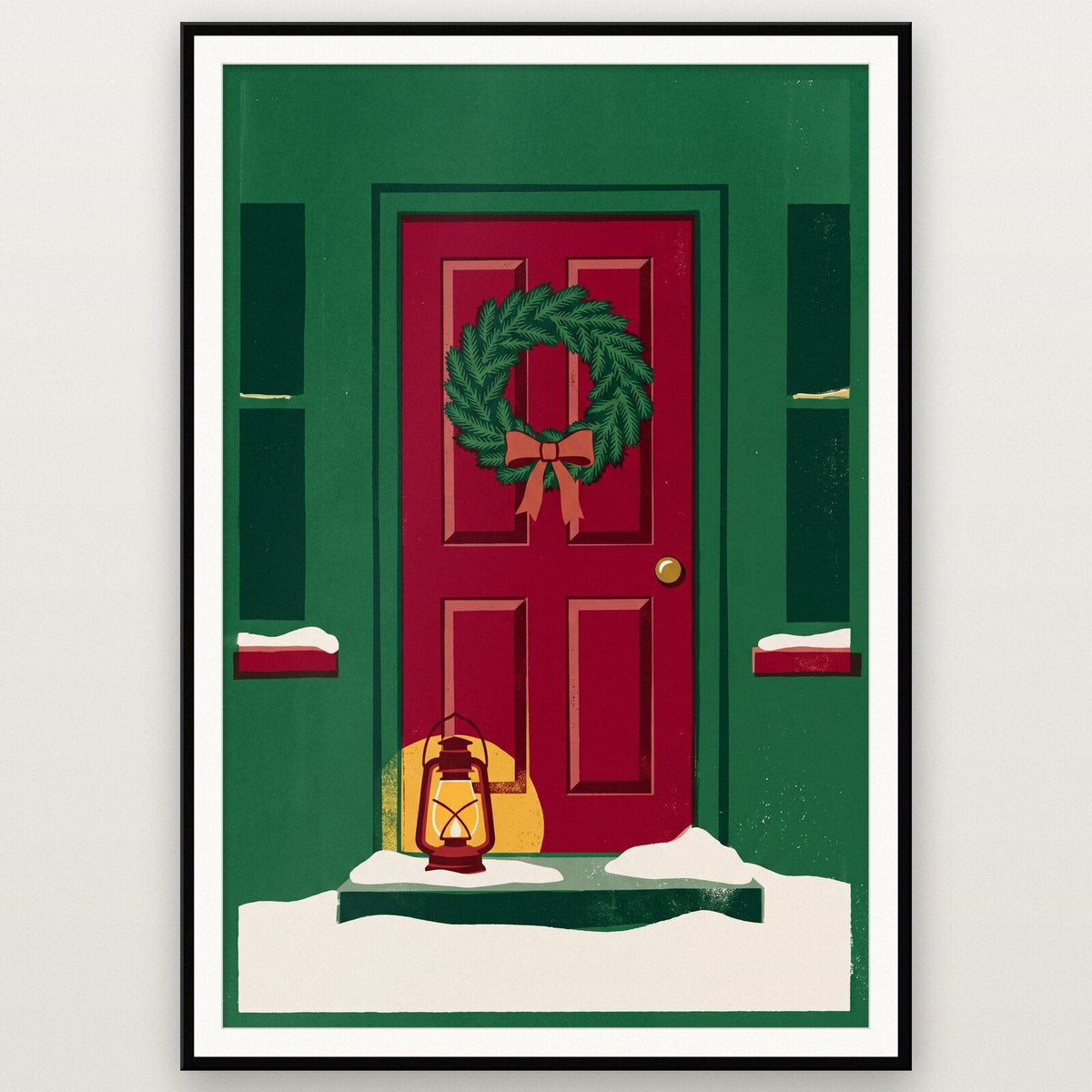 The Wreath On The Door Christmas Art Print