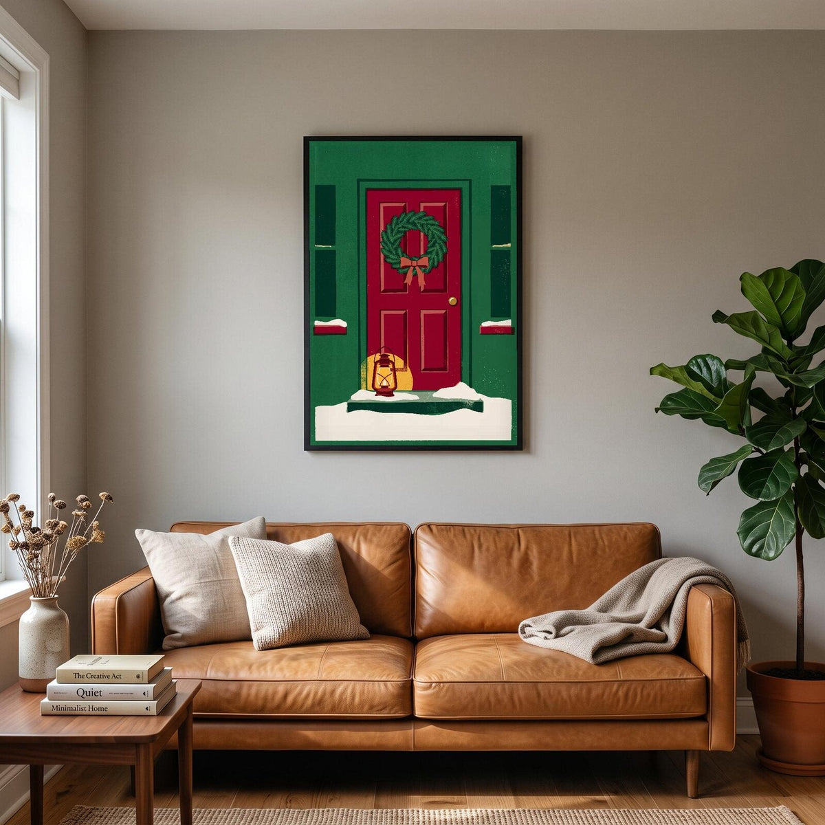 The Wreath On The Door Christmas Art Print
