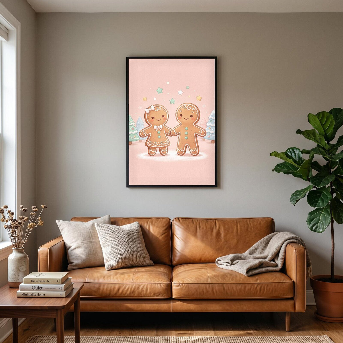 Gingerbread Friends Cute Christmas Art Print