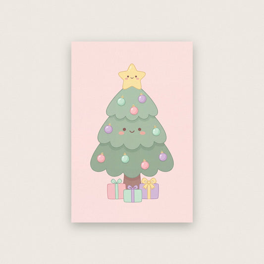 The Pastel Tree Cute Christmas Art Print