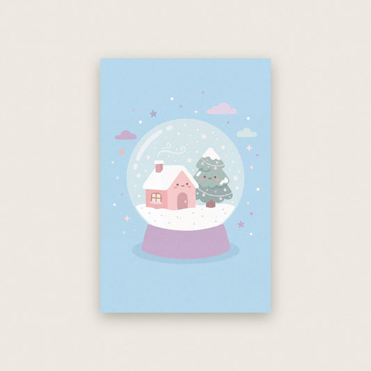 The Snow Globe Cute Christmas Art Print