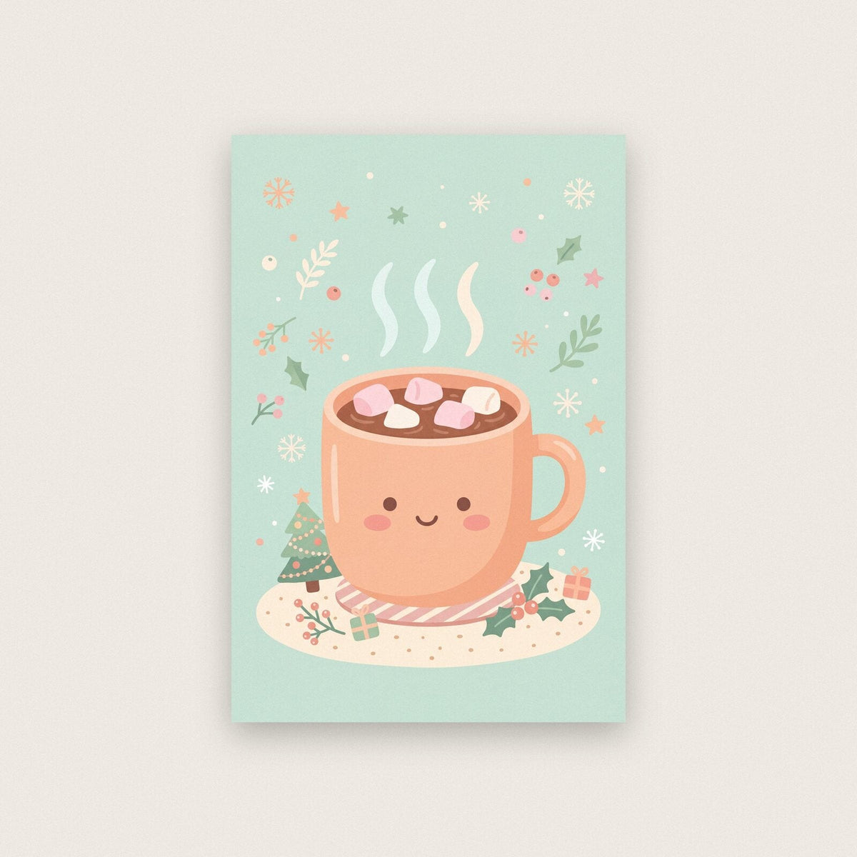 The Cocoa Mug Cute Christmas Art Print